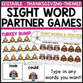 Editable Thanksgiving Sight Word Games & Activities, Autof