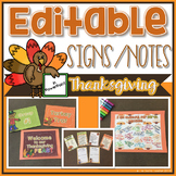 Editable Thanksgiving Signs & Notes in PowerPoint