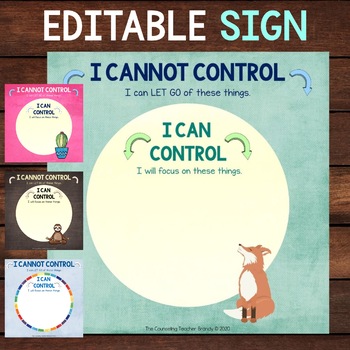 Preview of Editable Things I Can Control Sign