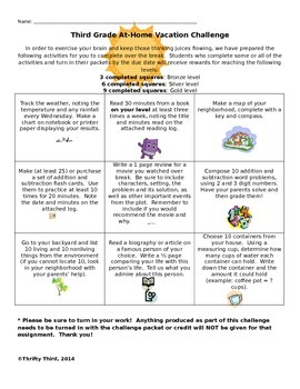 Preview of Editable Tic Tac Toe Homework/Vacation Board