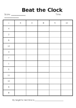 Preview of Editable Times Table Grid
