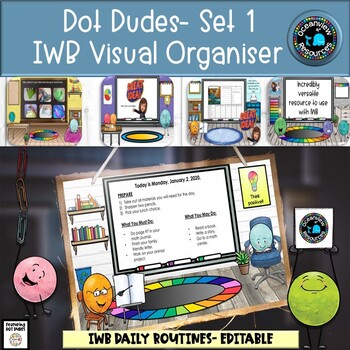 Preview of Editable Timetable for IWB- Dot Dudes Set 1.