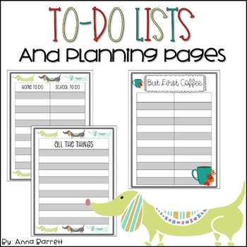 Preview of Editable Todo List and Planning Sheets