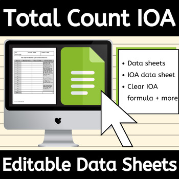 Preview of Editable Total Count Interobserver Agreement IOA Data Sheet Google Doc™ for ABA