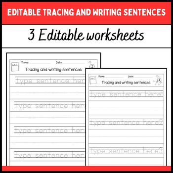 sentence tracing kindergarten teaching resources tpt