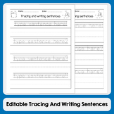 Editable Tracing And Writing Simple Sentences For Kinderga