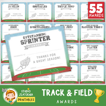 Preview of Editable Track and Field Award Certificates, Award Ceremony Certificates, Season