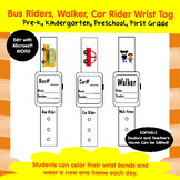 Editable Transportation Bus Rider, Car, Walker Wrist Tags