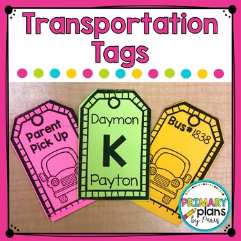 Preview of Editable Dismissal Transportation Tags