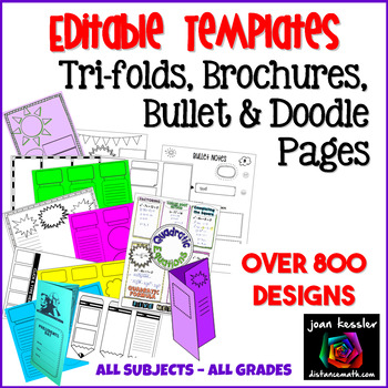 Brochure Templates Trifold Organizers Doodle Pages plus Digital Version