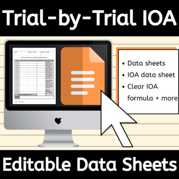 Preview of Editable Trial-by-Trial Interobserver Agreement IOA ABA Data Sheet Google Doc™