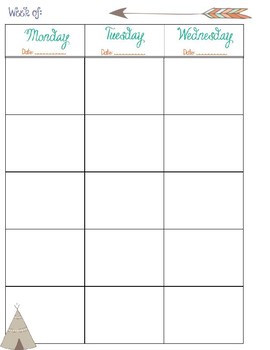 Editable Tribal Lesson Plan Template by 1st Grade Tribe | TpT