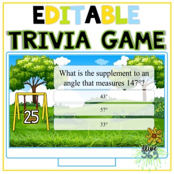 Preview of Editable Trivia Game | Spring Theme | Distance Learning