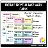 Editable Tropical Password Cards