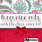 Editable Turquoise Ruby Class Decor Kit