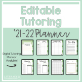 Editable Tutoring Planner Green