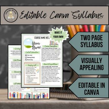Preview of Editable Two Page Syllabus