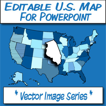 Preview of Editable U.S.A. Map Clipart for POWERPOINT **Vector Image Series**