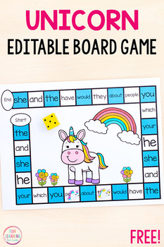 Editable Unicorn Board Game