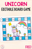 Editable Unicorn Board Game for St. Patrick's Day
