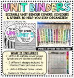 Editable Unit Binder Covers, Dividers, & Spines