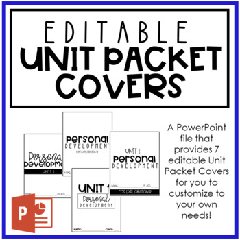 Preview of Editable Unit Packet Covers | Customize For Any Class
