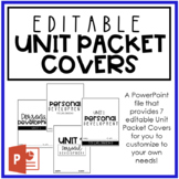 Editable Unit Packet Covers | Customize For Any Class