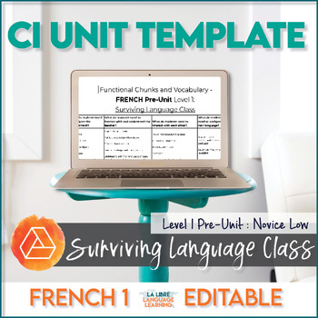 Preview of Editable Unit Template & Lesson Guide | Classroom Commands Pre Unit French 1