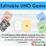 Editable Uno Card Game