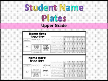 Preview of Editable Printable Upper Grade Name Plates/Name Tags