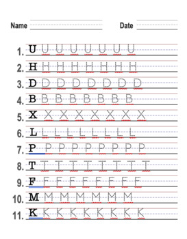 Preview of Editable Uppercase Letter Tracing