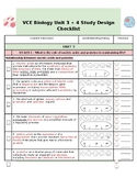 Editable VCE Biology Units 3+4 Study Checklist