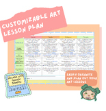 Editable VISUAL ART Lesson Plan Template - *ALL Standards 