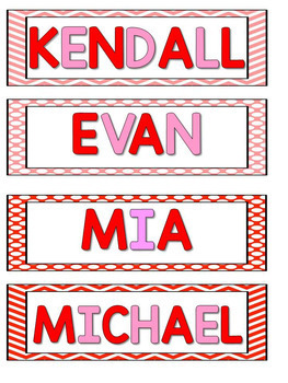 Editable Valentine name bag tags or bookmarks by A Primary Owl | TpT