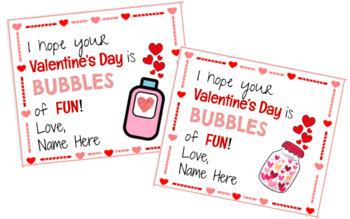 Preview of Editable Valentine's Day Bubble Tags - FULL VERSION