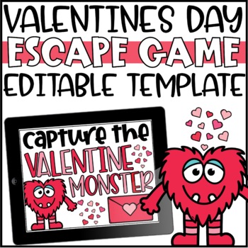Preview of Valentine's Day Escape Room Editable Template