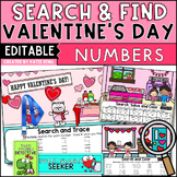 Editable Valentine's Day Search and Find Centers- Math Activities