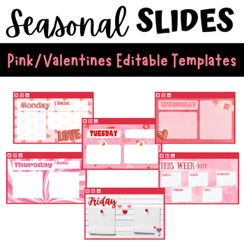 Preview of Fun Editable Valentines Daily Google Slides