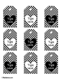 Editable Valentines Day Gift Tags Black and White  - Name 