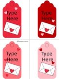 Editable Valentines Day Gift Tags For Parents - Name Tags 