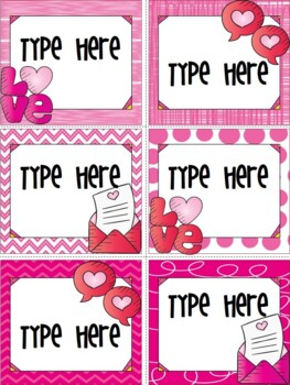 Preview of Editable Valentines Day Gift Tags For Teachers Students Parents Heart Labels