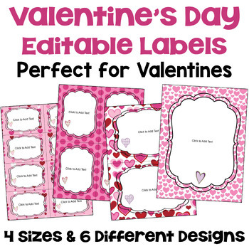 Preview of Editable Valentine’s Day Cards from Teacher, Gift Tags, and Labels
