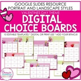 Editable Valentines Day Themed Digital Choice Boards