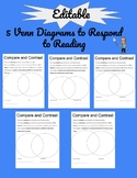 Editable Venn Diagrams to Respond to Reading (Google Slides)