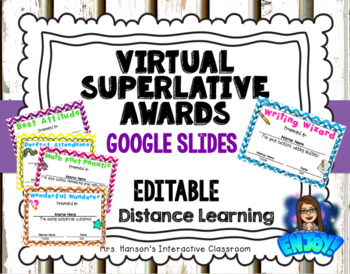 Preview of Editable Virtual Superlative Awards Google Slides Distance Learning