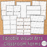 Editable Visual Arts Classroom Forms | Art Classroom Form 