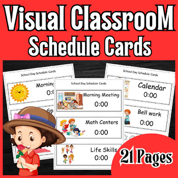 Editable Visual Classroom Schedule Cards, visual schedule cards by Emma ...