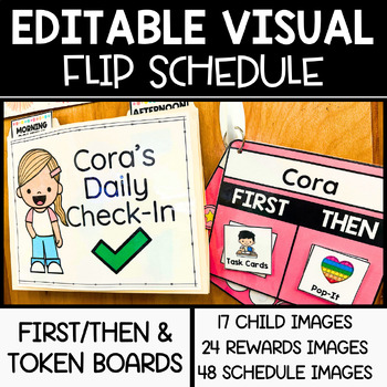 First Then Board & Visual Schedule Flipbooks (EDITABLE) for