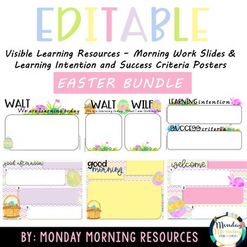 Preview of Editable Visual Learning Resource Bundle - Easter Theme - Distance Learning