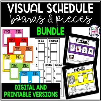 Preview of Editable Visual Schedule Boards and Pieces for Special Education